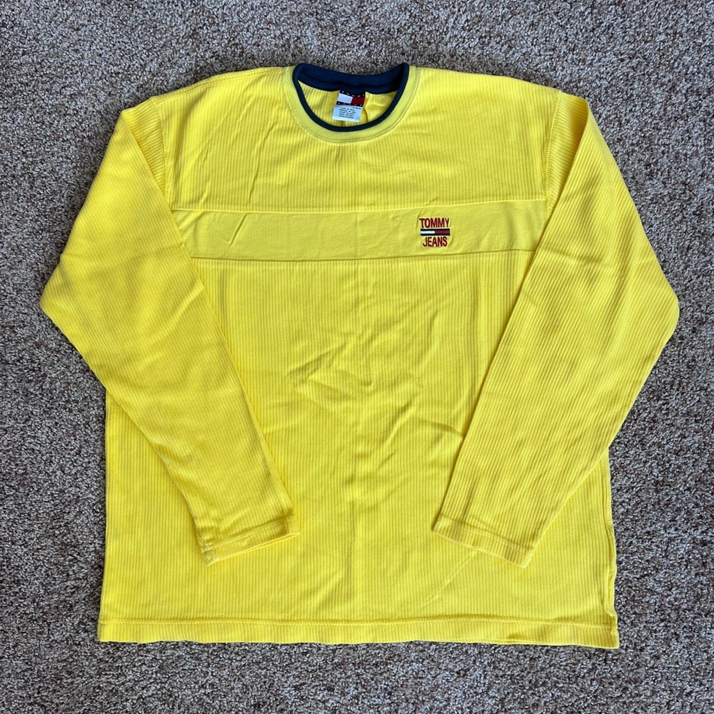 Vintage 90s Tommy Hilfiger Vibrant‎ Yellow Long Sleeve Top